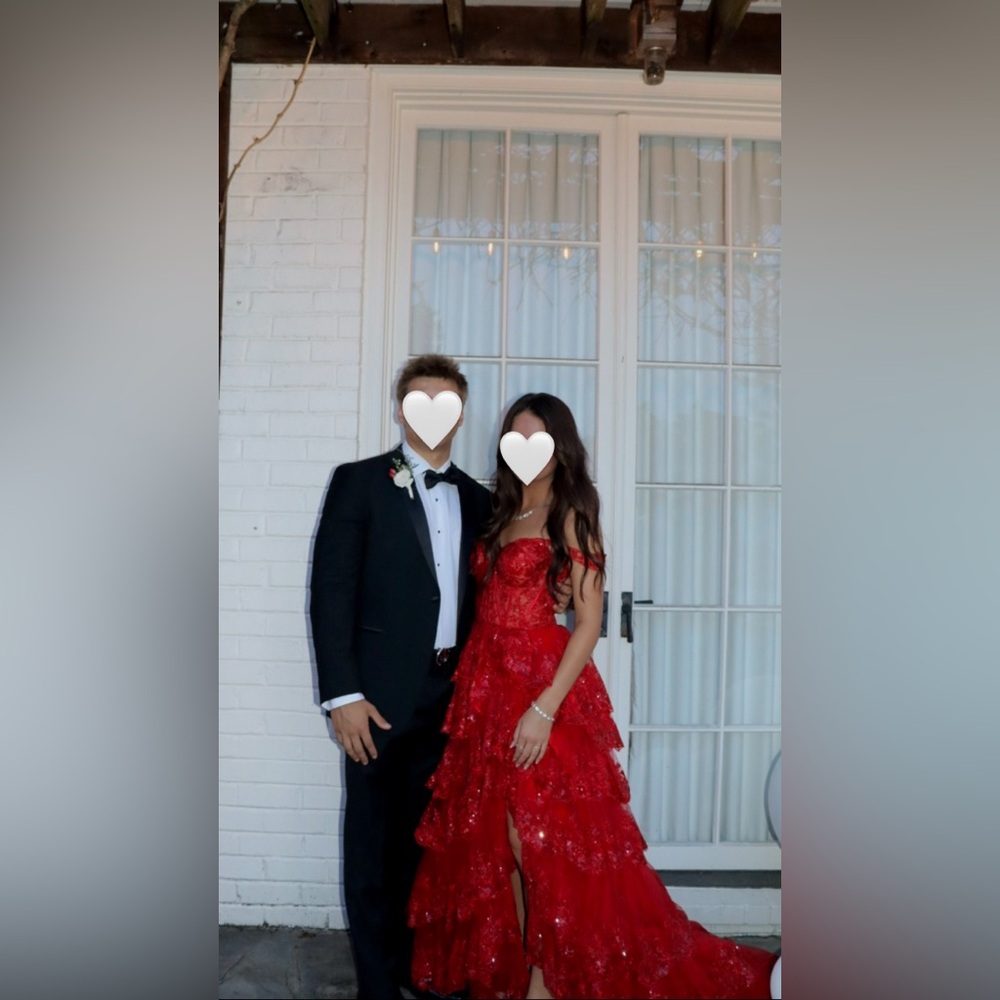 Sherri Hill 55500 Red Prom Dress - Picture 2 of 3